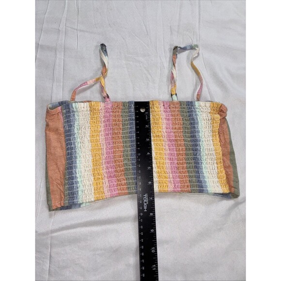 Billabong Let's Go Striped Crop Top Sarah Cameron Outer Banks OBX Boho Beach EUC - Picture 9 of 12